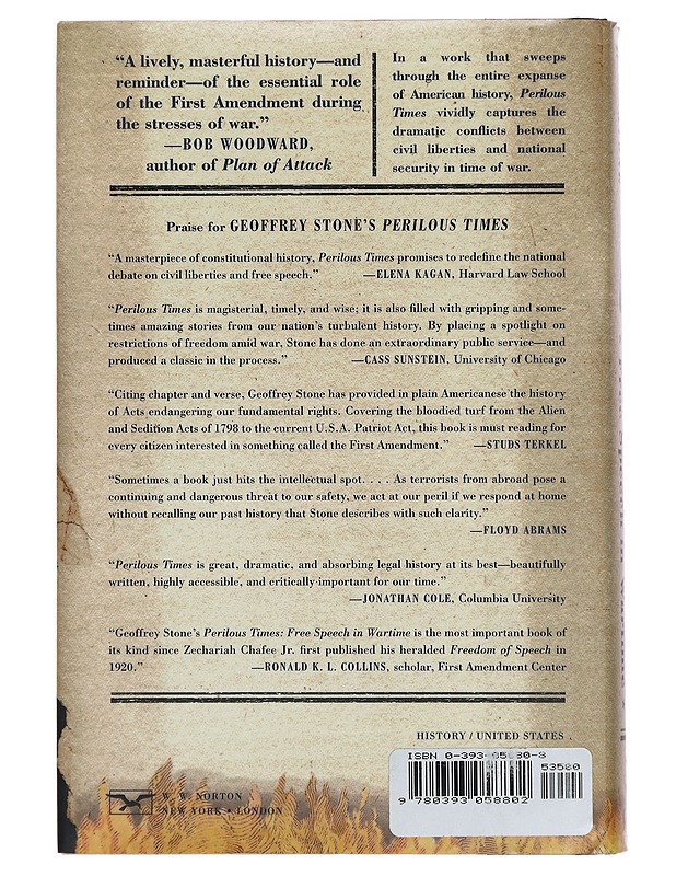Perilous times : free speech in wartime from the Sedition Act of 1798 to the war on terrorism - Geoffrey R. Stone - Historiakirjat - 10105387506 - 1