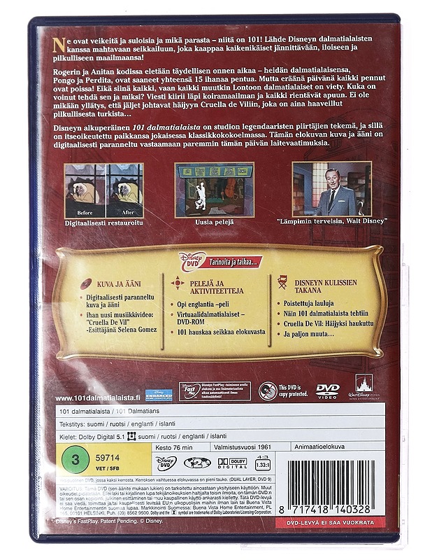 101 Dalmatialaista - DVD - DVD-elokuvat - 10105387520 - 1