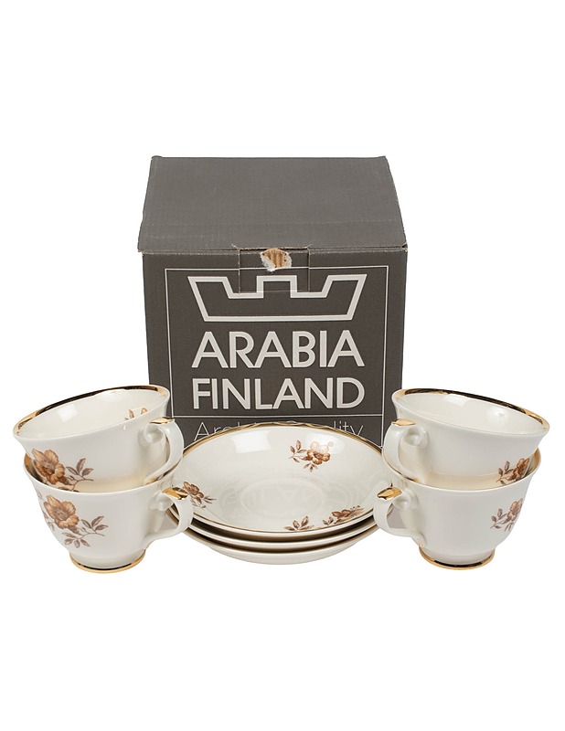 ARABIA Myrna kahvikuppi ja tassi, 4+3 osaa - Designsuosikit - 10105387617 - 0