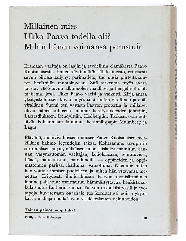Erämaan vaeltaja : Paavo Ruotsalainen - Aapeli Saarisalo - Elämäkerrat ja muistelmat - 10105387621 - 1