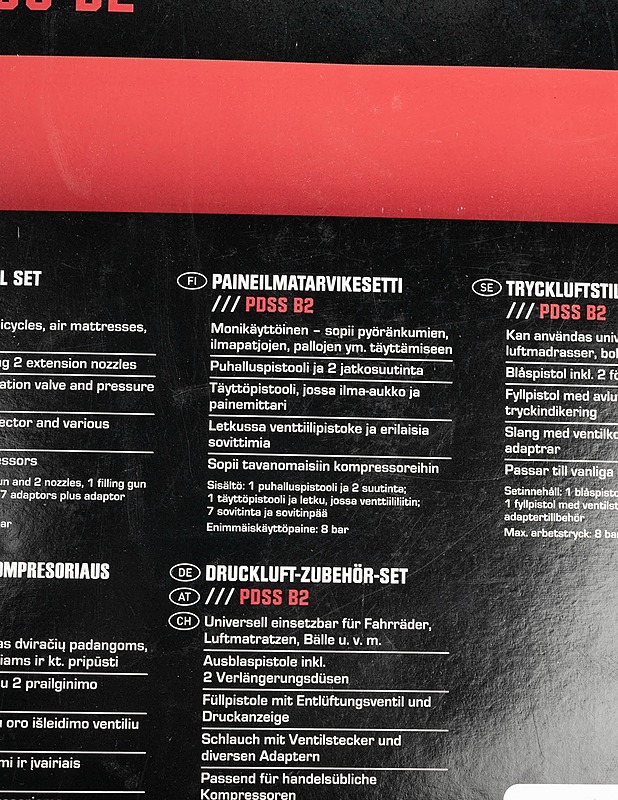 PARKSIDE PDSS B2 paineilmatarvikesetti - Muut urheiluvälineet ja vapaa-aika - 10105387631 - 1