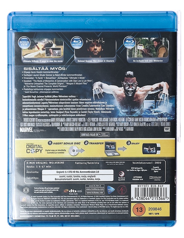X-Men origins: Wolverine - Blu-Ray - Blu-ray-levyt - 10105387676 - 1