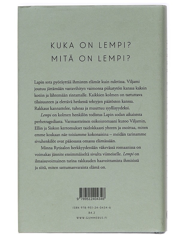 Lempi - Minna Rytisalo - Romaanit ja novellit - 10105387758 - 1