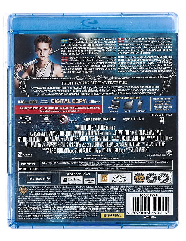 Pan - Blu-Ray - Blu-ray-levyt - 10105387789 - 1