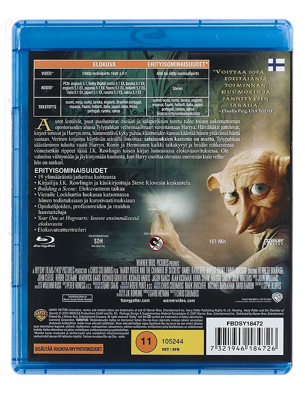 Harry Potter Ja Salaisuuksien Kammio - Blu_Ray - Blu-ray-levyt - 10105387796 - 1