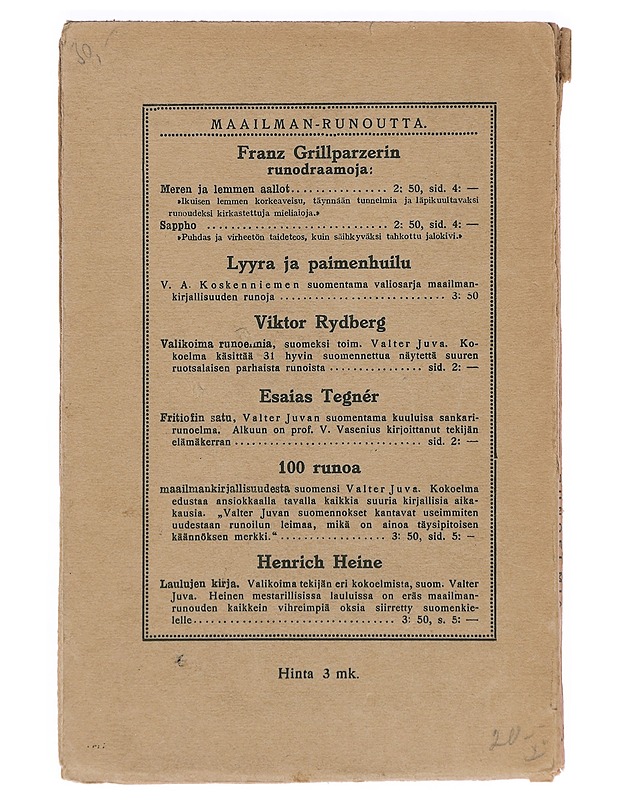 John Keatsin runoelma - Keats, John - Runot ja näytelmät - 10105387928 - 1