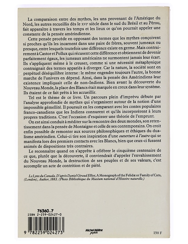 Histoire de Lynx - Claude Lévi-Strauss - Tietokirjat ja oppaat - 10105388020 - 1