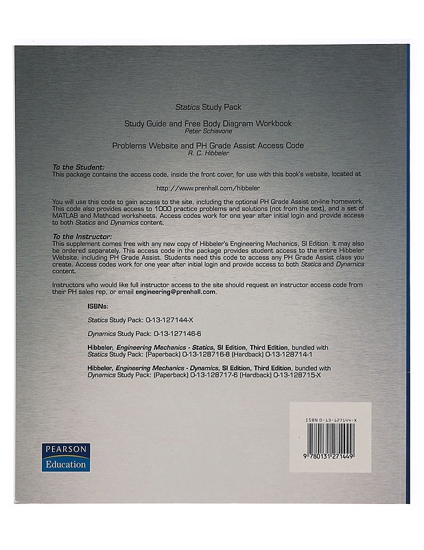 Engineering mechanics : statics : statics study pack - R. C. Hibbeler - Tietokirjat ja oppaat - 10105388079 - 1