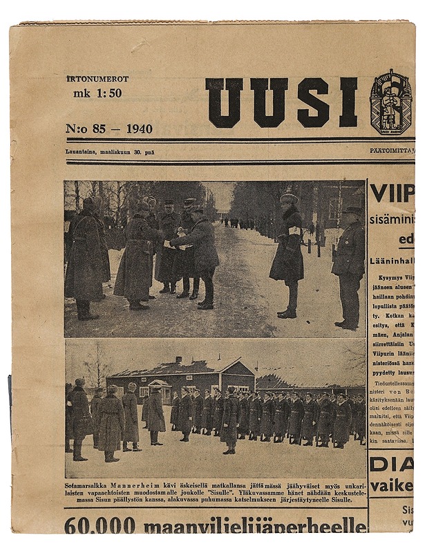 Uusi Suomi 1940 - Lehdet - 10105388091 - 0