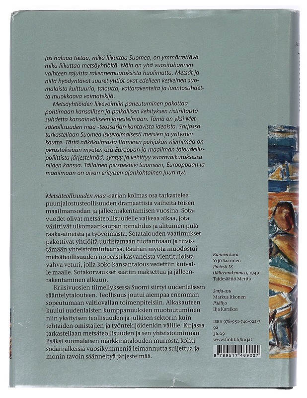 Paperipatruunat : metsäteollisuus sodassa ja jälleenrakentamisessa 1939-1950 - Juhana Aunesluoma - Historiakirjat - 10105388176 - 1
