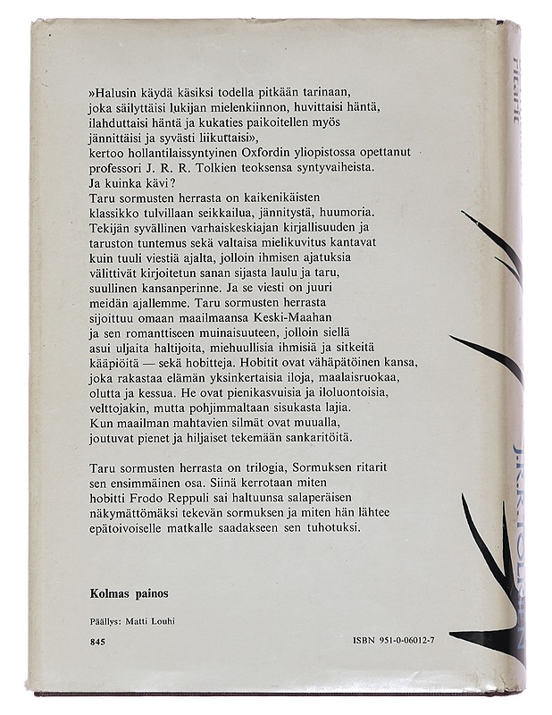 Taru sormusten herrasta / 1 Sormuksen ritarit - Tolkien, J. R. R. - Fantasia- ja scifi - 10105388239 - 1