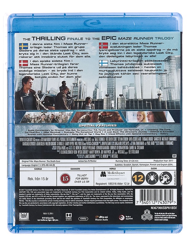 Maze Runner: The Death Cure - Blu-Ray - Blu-ray-levyt - 10105388299 - 1