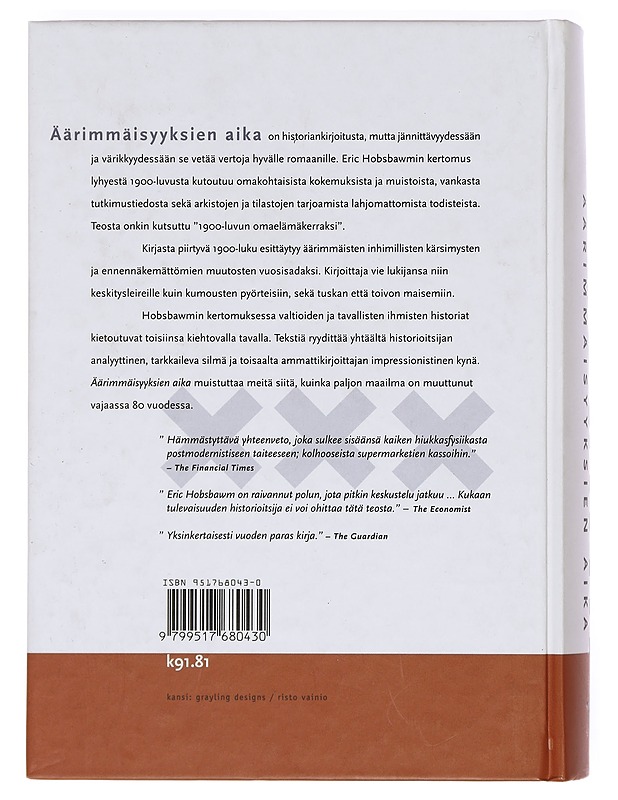 Äärimmäisyyksien aika : lyhyt 1900-luku (1914-1991) - Hobsbawm, Eric - Historiakirjat - 10105388327 - 1