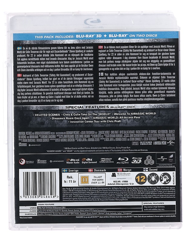 Jurassic World - Blu-Ray - Blu-ray-levyt - 10105388343 - 1