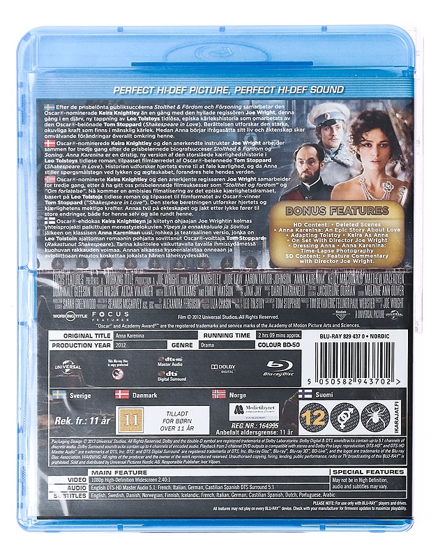 Anna Karenina - Blu-Ray - Blu-ray-levyt - 10105388355 - 1