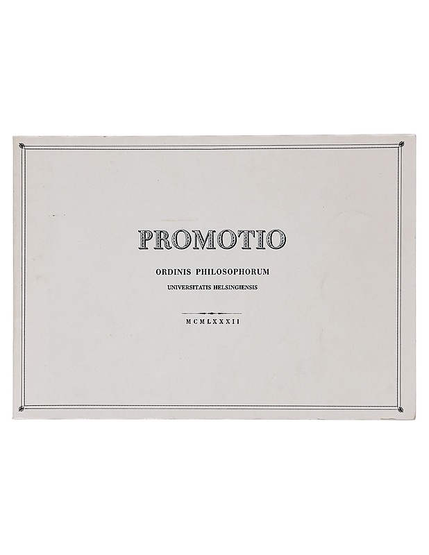 Promotio : Ordinis philosophorum Universitatis Helsingiensis - Antti Leino - Tietokirjat ja oppaat - 10105388421 - 0