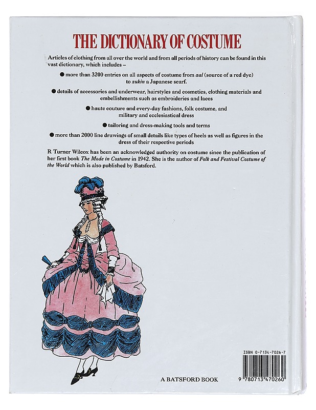The Dictionary of Costume - Wilcox, Ruth Turner - Tietokirjat ja oppaat - 10105388423 - 1