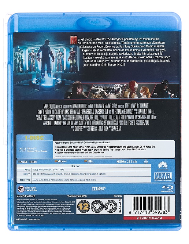 Iron man 3 - Blu-Ray - Blu-ray-levyt - 10105388571 - 1