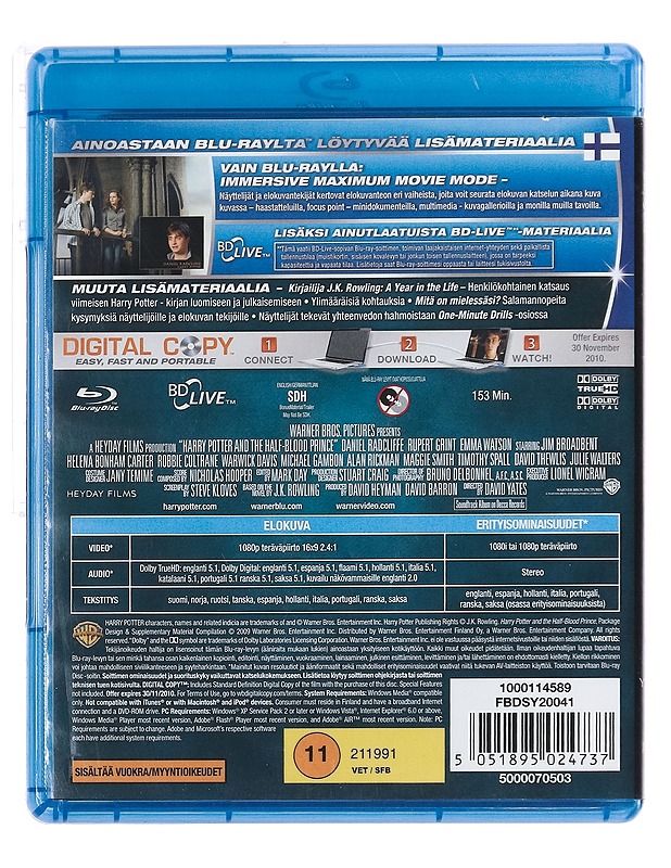 Harry Potter Ja puoliverinen Prinssi - Blu-Ray - Blu-ray-levyt - 10105388606 - 1