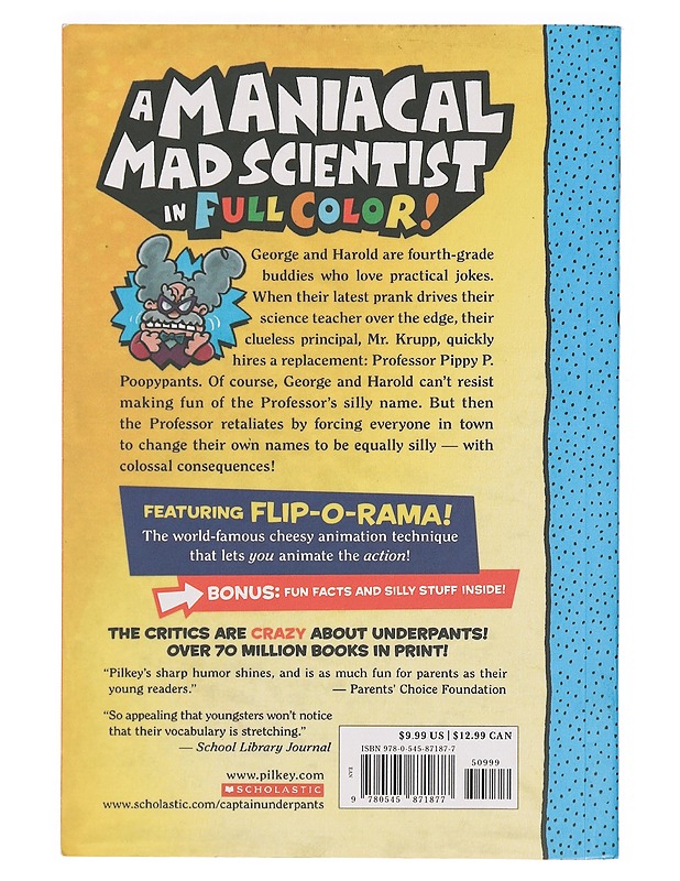 Captain Underpants and the perilous plot of Professor Poopypants - Pilkey, Dav - Lastenkirjat - 10105388971 - 1