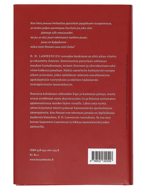 Kun ihmiset ovat olevinaan jumalia : valikoima D. H. Lawrencen runoutta - Lawrence, D. H. - Romaanit ja novellit - 10105388990 - 1