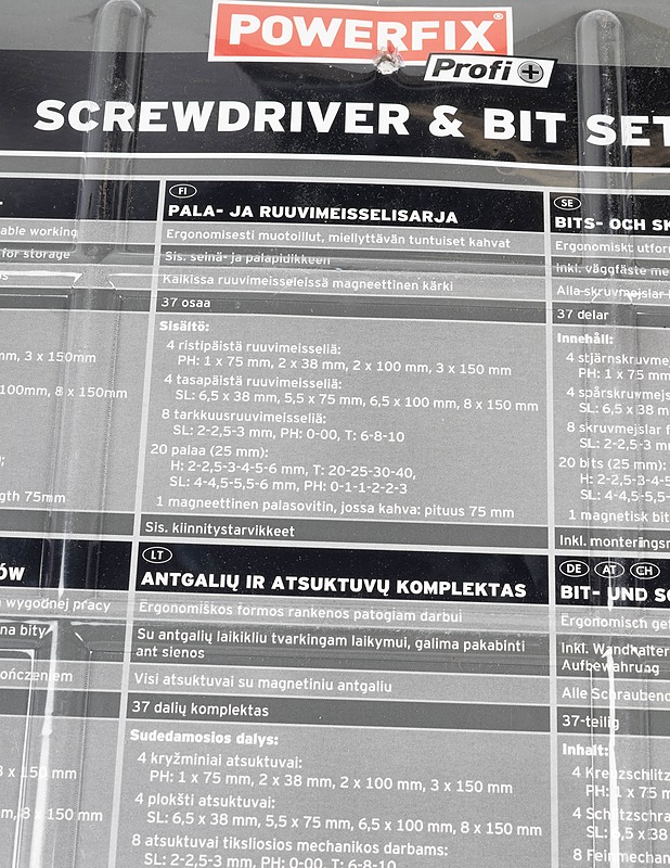 POWERFIX Profi+ Ruuvimeisseli- ja kärkisarja, 37 osaa - Rakennustarvikkeet - 10105389048 - 1