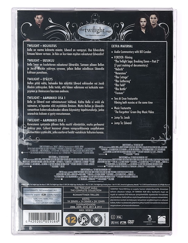The Twilight Saga: The Complete Collection - DVD - DVD-elokuvat - 10105389088 - 1