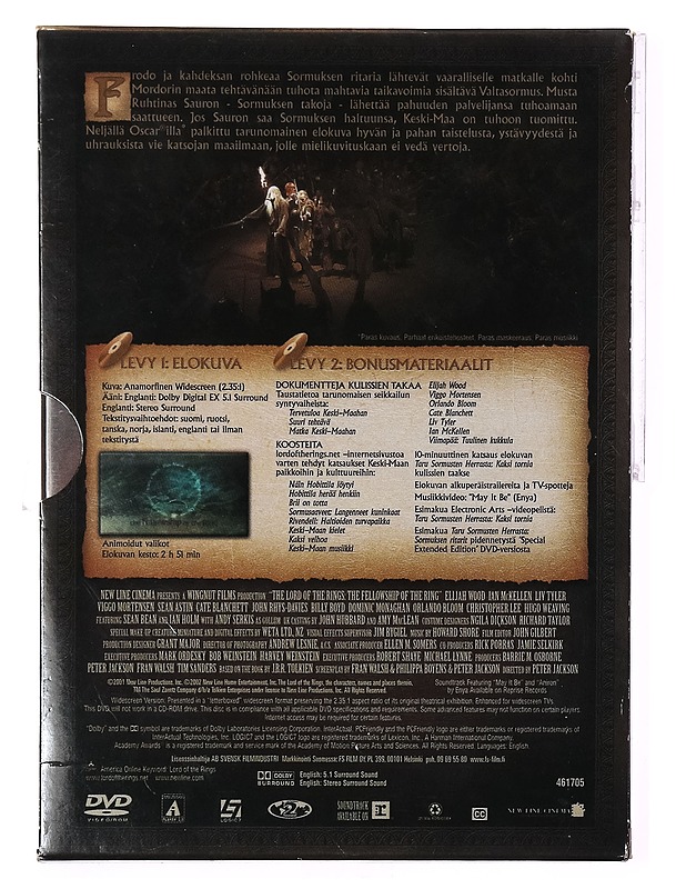 Taru sormusten herrasta: Sormuksen ritarit - DVD - DVD-elokuvat - 10105389096 - 1