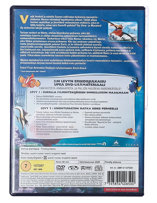 Nemoa etsimässä - DVD - DVD-elokuvat - 10105389114 - 1