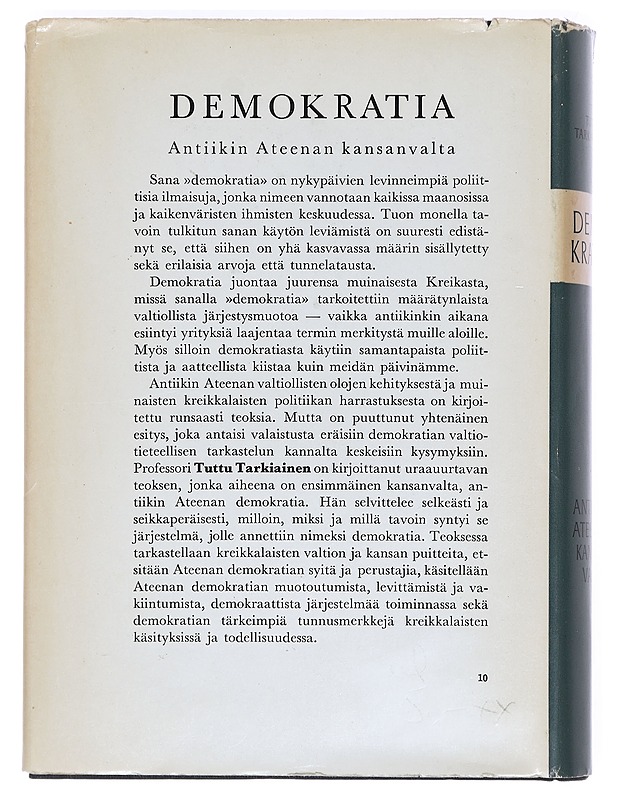 Demokratia antiikin Ateenan kansanvalta -Tarkiainen, Tuttu  - Historiakirjat - 10105389117 - 1