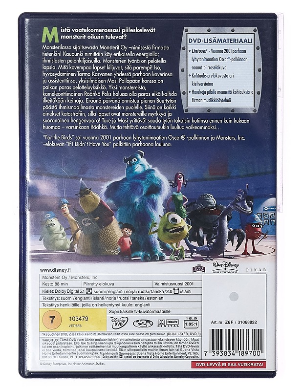 Monsterit Oy - DVD - DVD-elokuvat - 10105389124 - 1