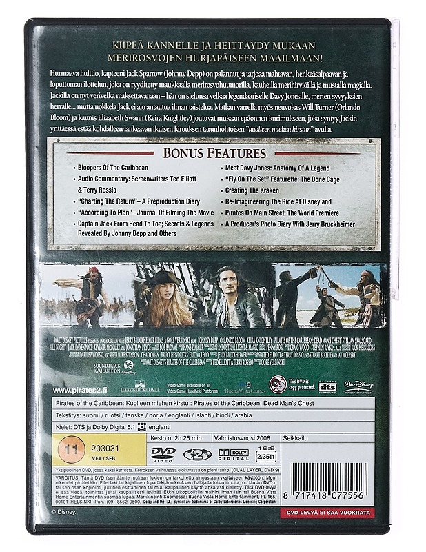 Pirates of the Caribbean: Kuolleen miehen kirstu - DVD - DVD-elokuvat - 10105389200 - 1