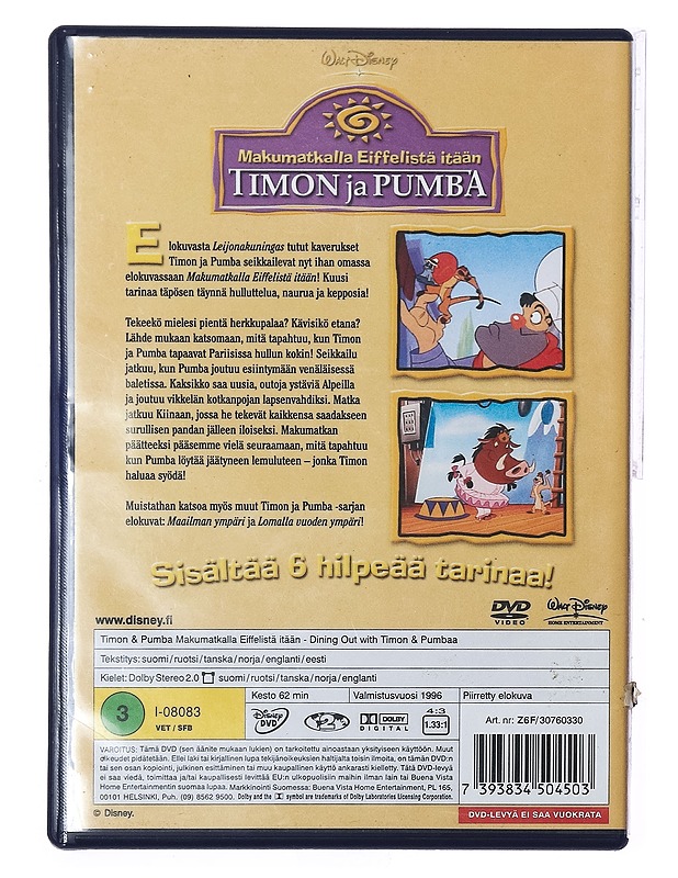 Timon ja Pumba: Makumatkalla Eiffelistä itään - DVD - DVD-elokuvat - 10105389215 - 1