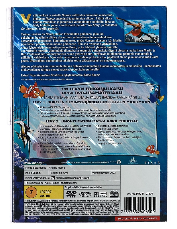 Nemoa Etsimässä - DVD - DVD-elokuvat - 10105389253 - 1