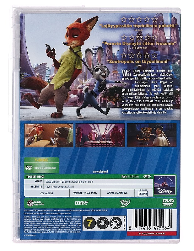 Zootropolis - DVD - DVD-elokuvat - 10105389280 - 1