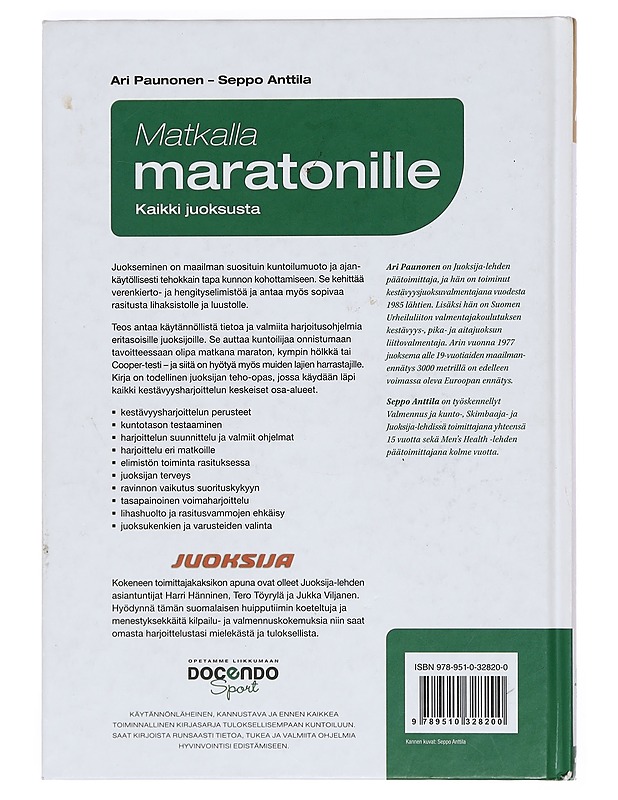 Matkalla maratonille : kaikki juoksusta - Paunonen, Ari - Tietokirjat ja oppaat - 10105389284 - 1