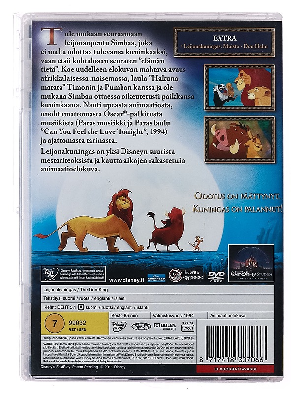 Leijonakuningas - DVD - DVD-elokuvat - 10105389288 - 1