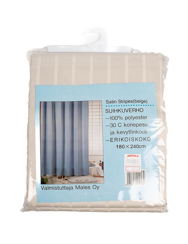 ANTTILA Satin Stripes suihkuverho, 180 x 240 cm - Muut kodintekstiilit - 10105389300 - 0