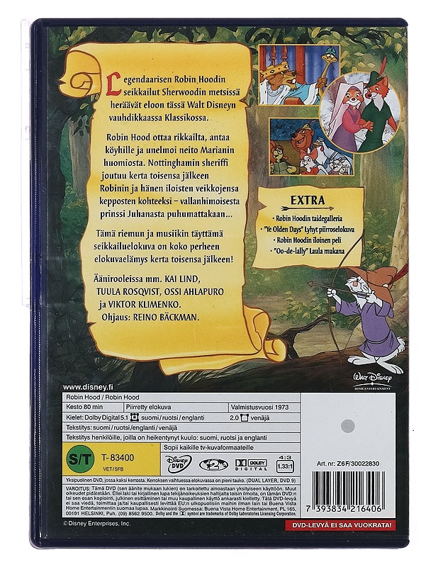 Robin Hood - DVD - DVD-elokuvat - 10105389420 - 1