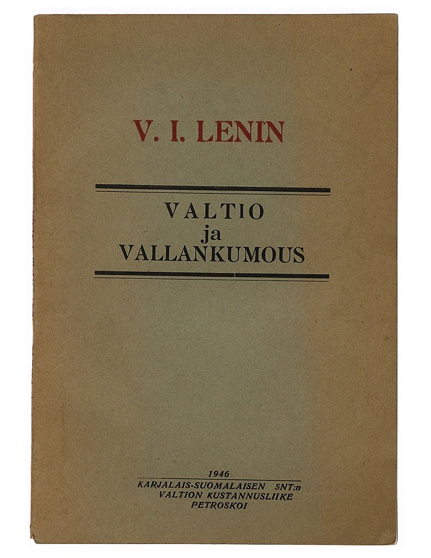 Valtio ja vallankumous - V. I. Lenin - Lehdet - 10105389458 - 0