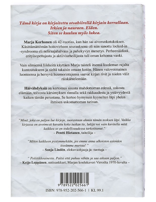 Häivähdyksiä : erityinen elämäni - Marja Korhonen - Elämäkerrat ja muistelmat - 10105389659 - 1