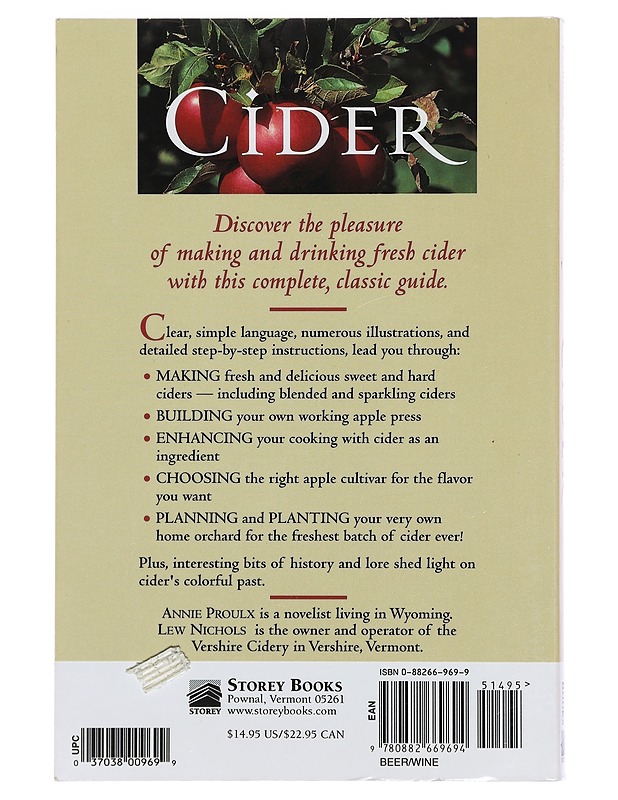 Cider: Making, using & enjoying sweet & hard cider - Annie Proulx - Tietokirjat ja oppaat - 10105389742 - 1