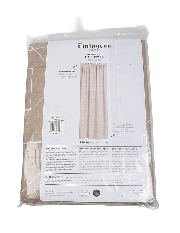 FINLAYSON Loisto sivuverho, 140x250 cm - Designsuosikit - 10105389763 - 1