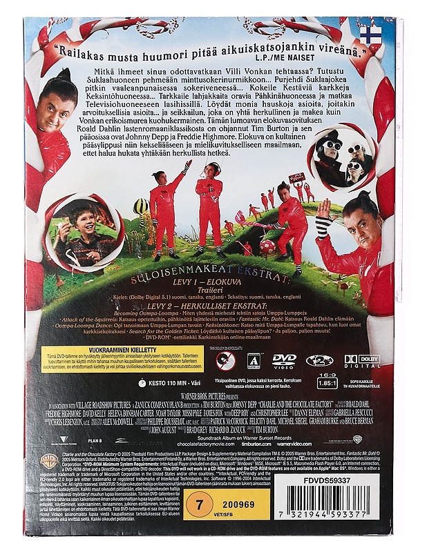 Jali ja Suklaatehdas - DVD - DVD-elokuvat - 10105389853 - 1