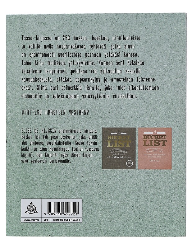 Bucket list kaveruksille - de Rijck, Elise - Nuorten kirjat - 10105389889 - 1