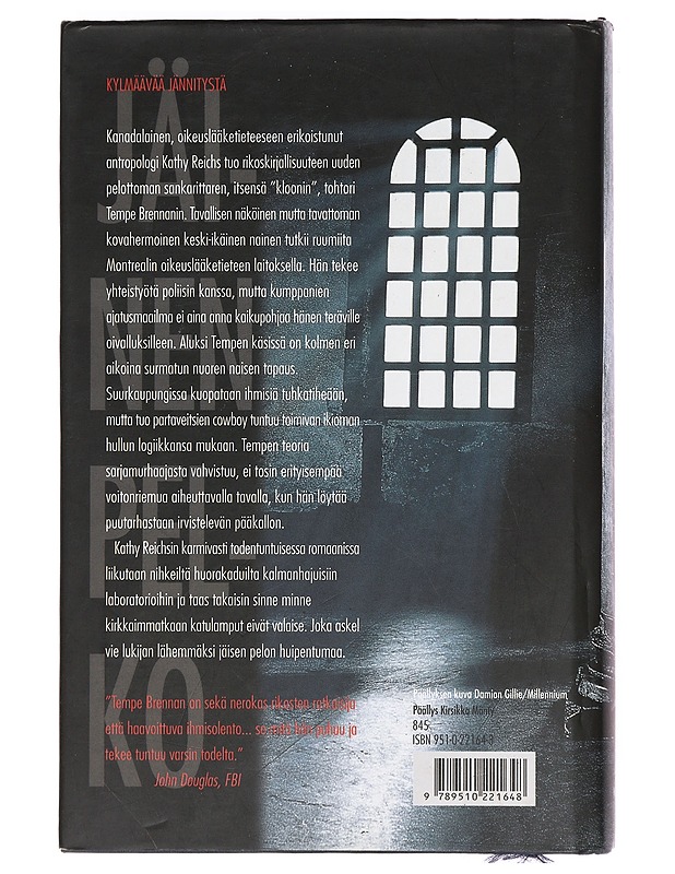 Jäinen pelko - Reichs, Kathy - Romaanit ja novellit - 10105389899 - 1