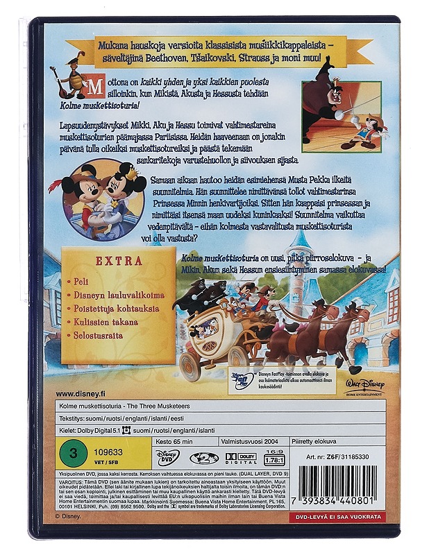 Mikki Aku Hessu: Kolme Muskettisoturia - DVD - DVD-elokuvat - 10105389915 - 1