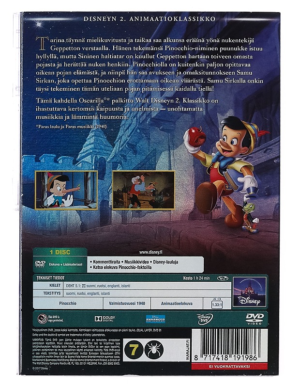 Pinocchio - DVD - DVD-elokuvat - 10105389986 - 1