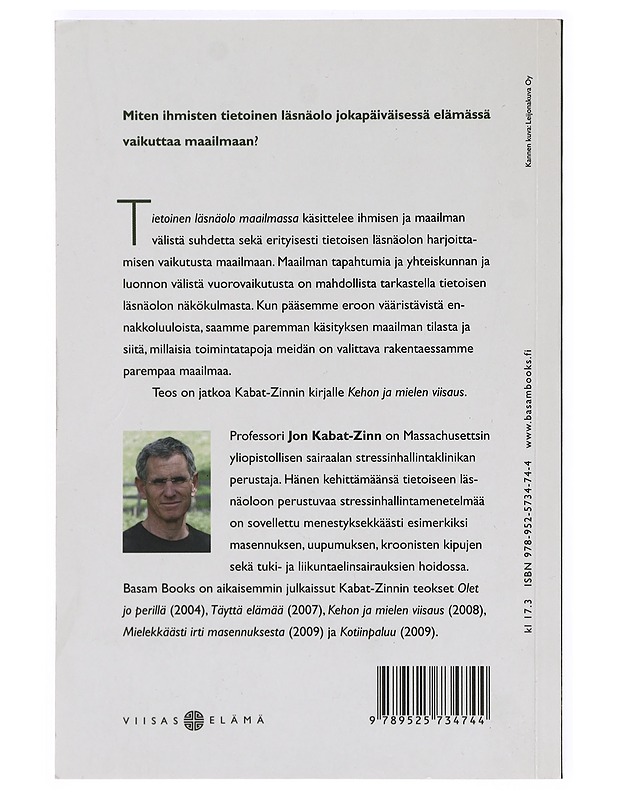 Tietoinen läsnäolo maailmassa - Kabat-Zinn, Jon - Hyvinvointikirjat - 10105390009 - 1