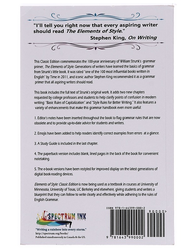 The Elements of Style -Strunk Jr., William; De A'Morelli, Richard - Tietokirjat ja oppaat - 10105390055 - 1